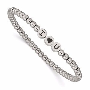 I HEART U Stretch Bracelet Antiqued